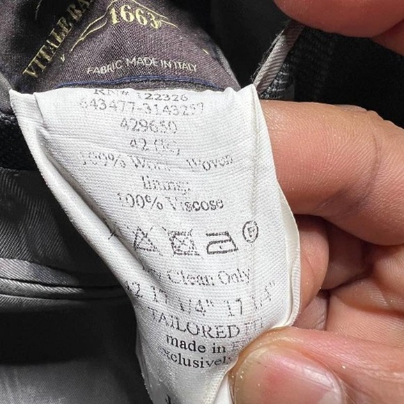 J. Hilburn Vitale Barberis Canonico Wool Tailored Fit Blazer Gray Mens Size 42R - Picture 11 of 11